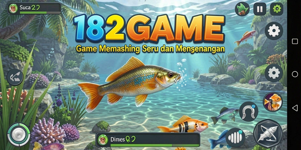 Tampilan gameplay <strong>182GAME</strong> yang mendebarkan saat memancing.