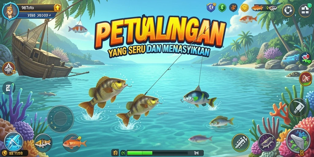 Tampilan menarik dari gameplay memancing di 98TOTO.