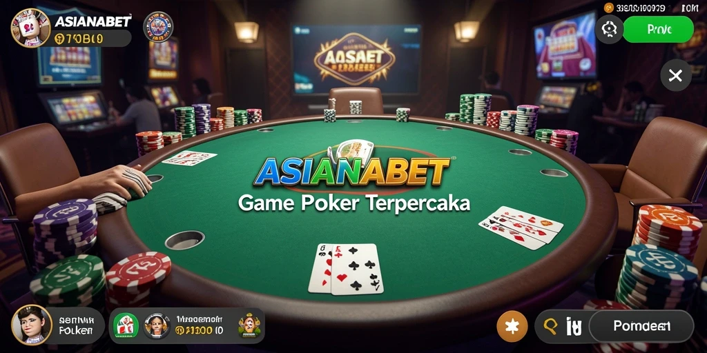 Tampilan seru gameplay Poker di ASIANABET dengan berbagai fitur menarik.