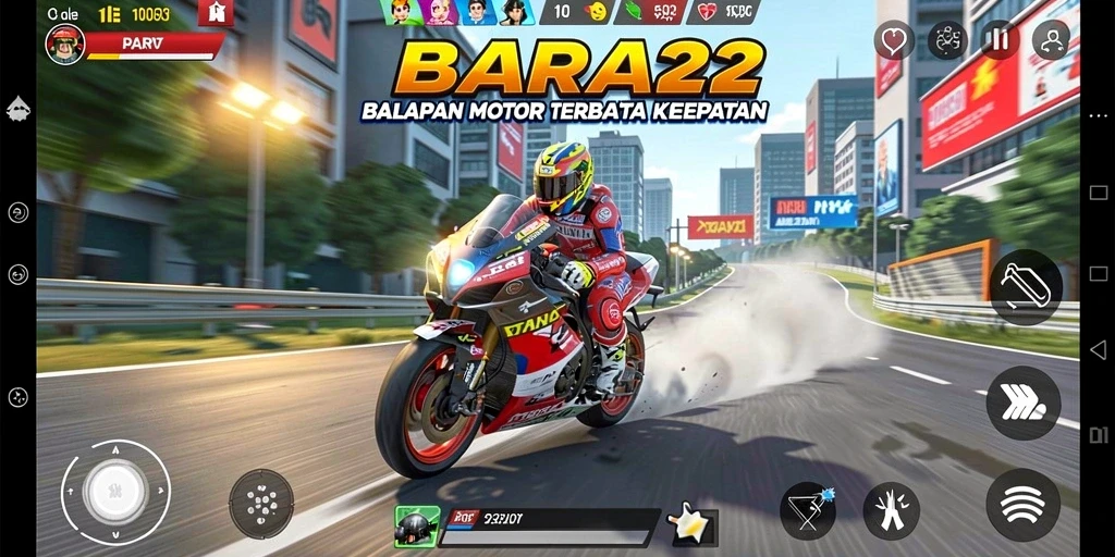 Gameplay balapan motor seru yang penuh adrenalin.