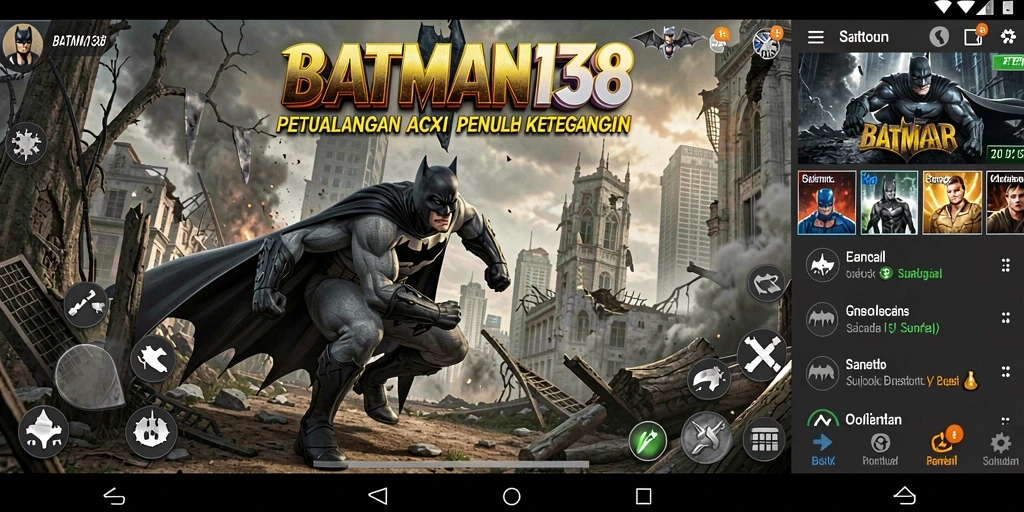 Screenshot menampilkan gameplay aksi menegangkan dalam BATMAN138.