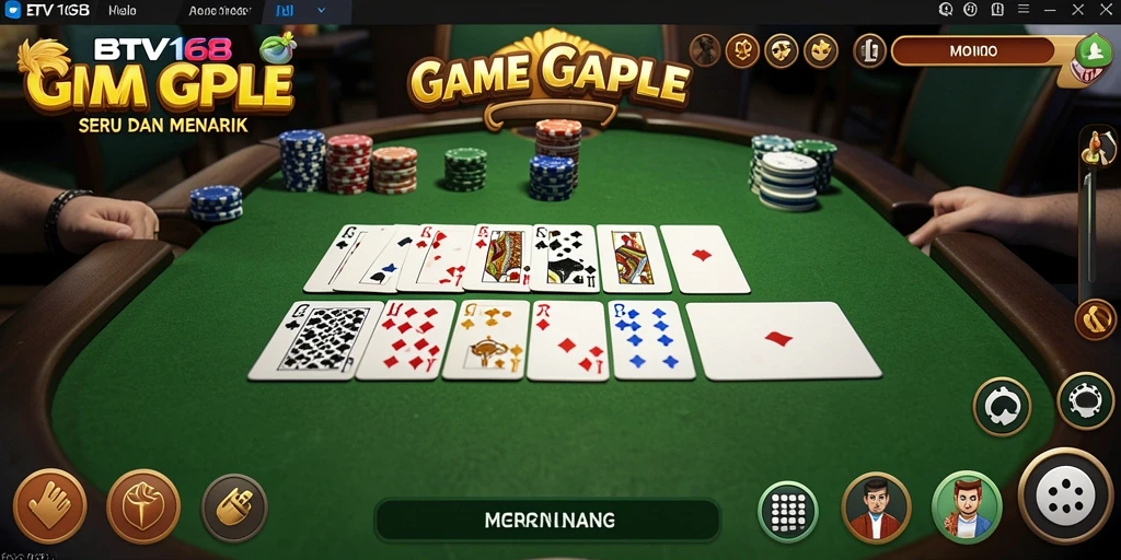 Tampilan gameplay menarik dari BTV168 dalam permainan Gaple.
