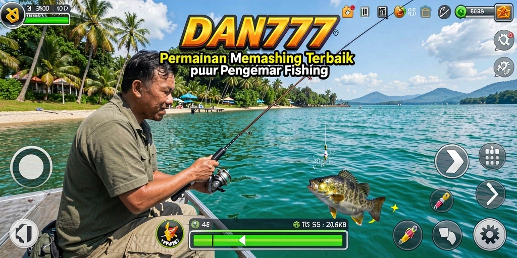 Tampilan gameplay DAN777 yang seru saat memancing ikan.