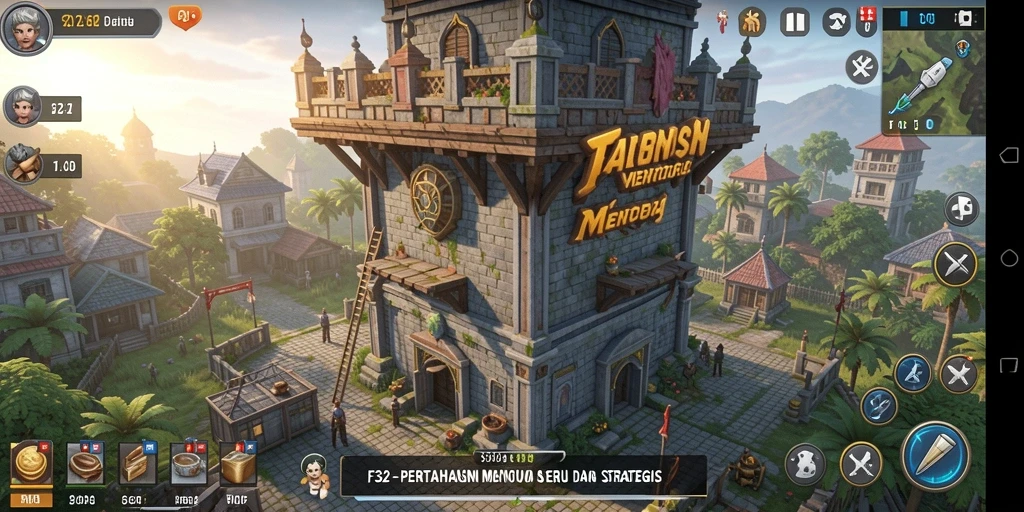 Tampilan menarik dari gameplay Tower Defense yang seru.