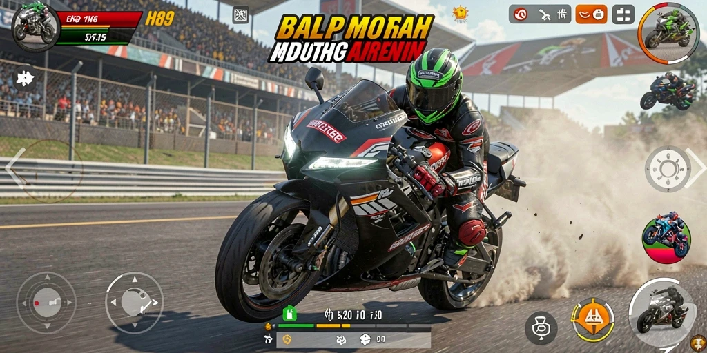 Tampilan gameplay H89 yang mendebarkan pada trek balap.