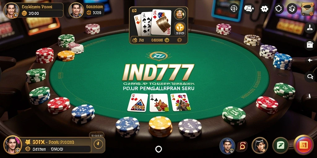 Screenshot gameplay IND777 menampilkan aksi seru permainan poker.