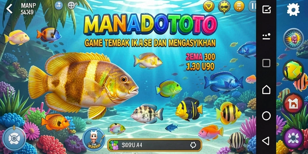 Tangkapan layar dari gameplay seru Tembak Ikan di MANADOTOTO.