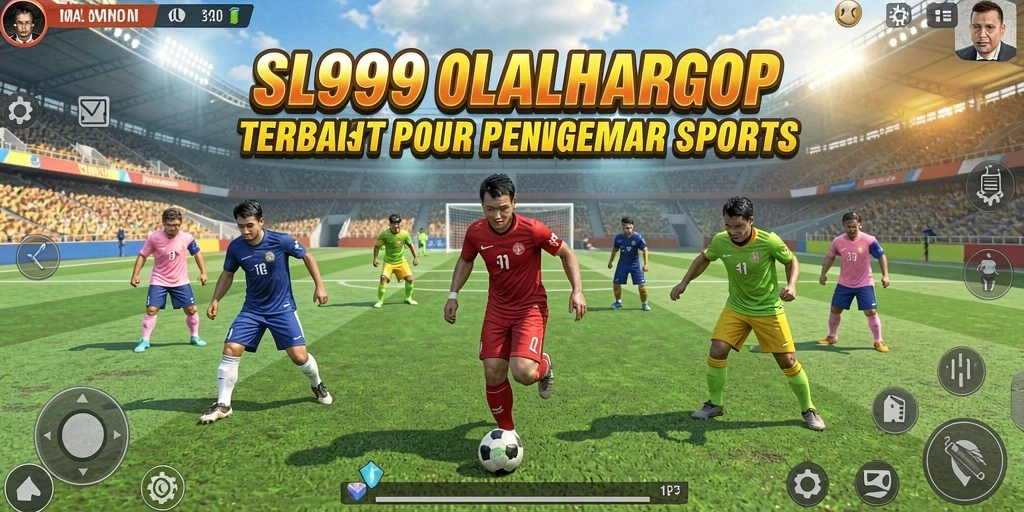 Tangkapan layar permainan SL999 menunjukkan aksi dinamis di lapangan olahraga.