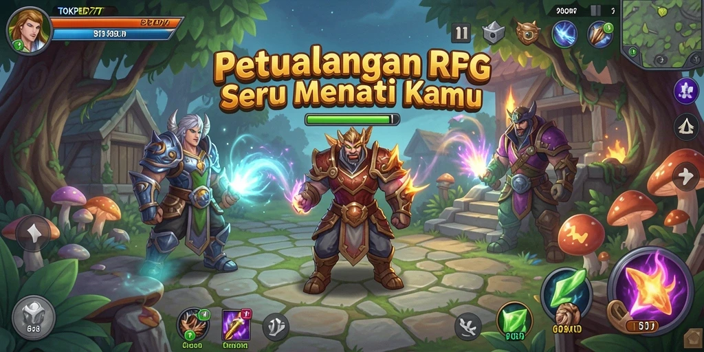 Screenshot tampilan gameplay RPG TOKPED777 yang menarik.