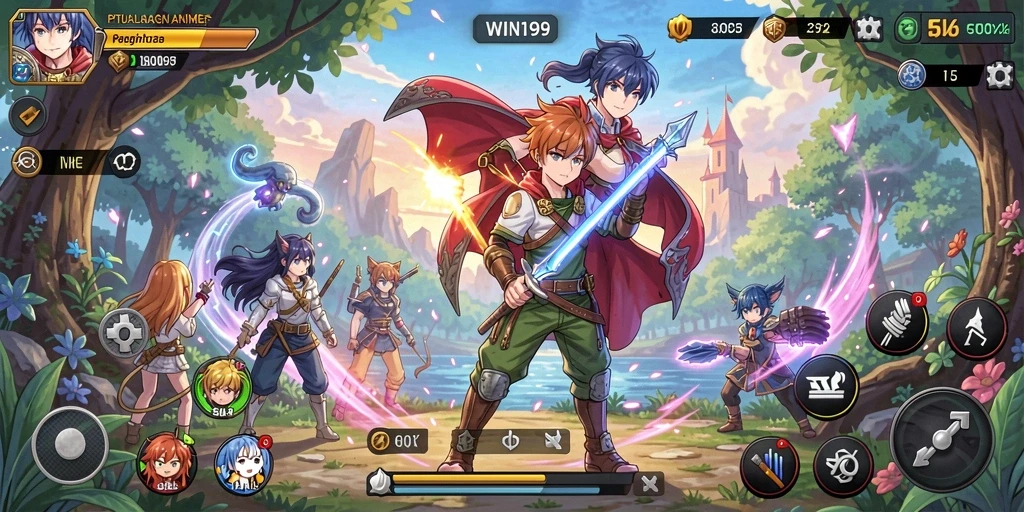 Tampilan gameplay <strong>WIN199</strong> yang dinamis dan menarik dalam dunia Anime.